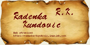 Radenka Kundović vizit kartica